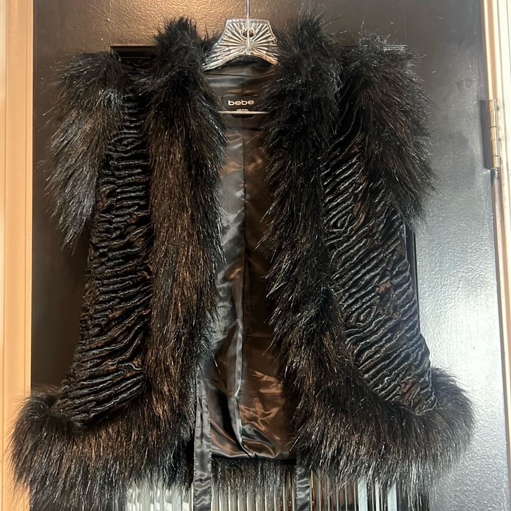 Black fur vest